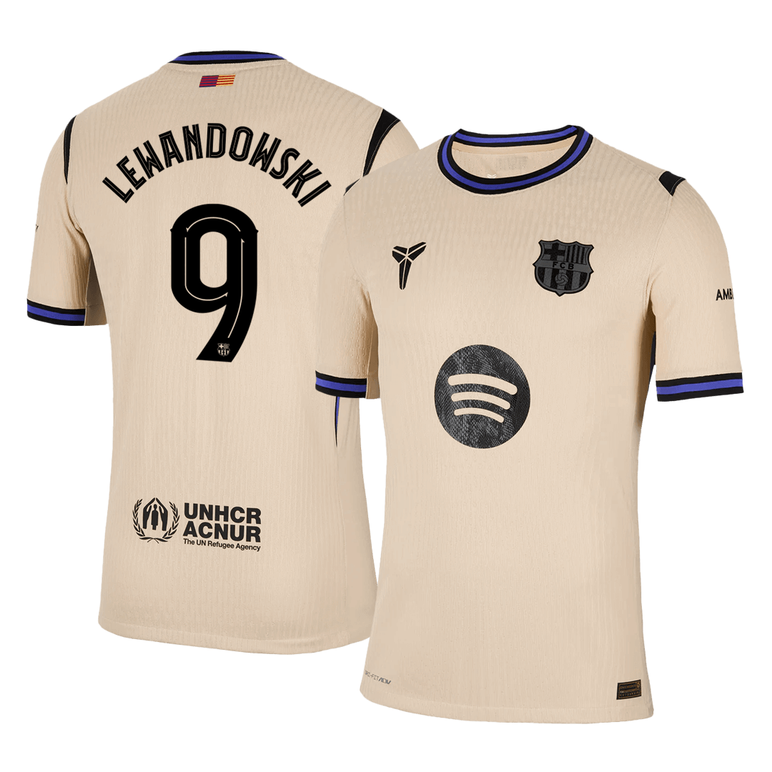 Barcelona Udebanebanetrøje Spillerversion 2025/26 UCL LEWANDOWSKI #9